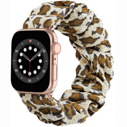 Scrunchie Elastisk armbånd Apple Watch 6 (40mm) - Leopard Gul
